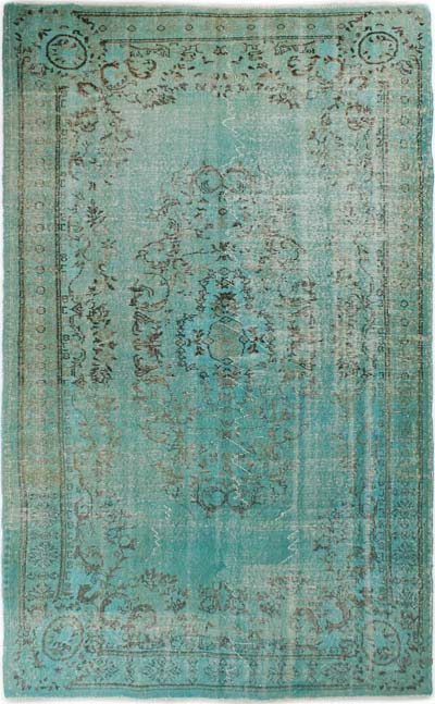 Over-dyed Vintage Hand-Knotted Turkish Rug - 5' 3" x 8' 5" (63" x 101")