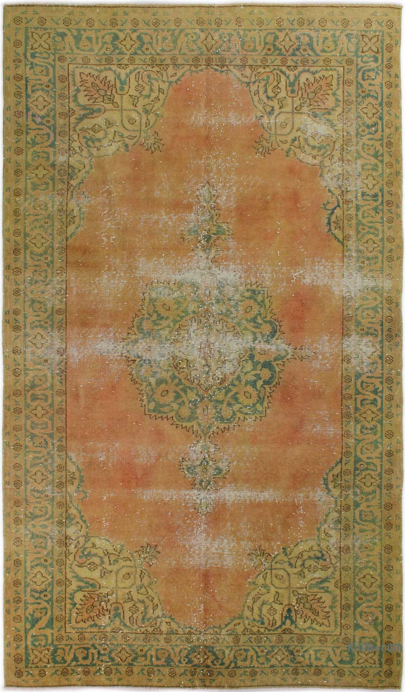 Over-dyed Vintage Hand-Knotted Turkish Rug - 4' 11" x 8' 7" (59" x 103") - K0085610