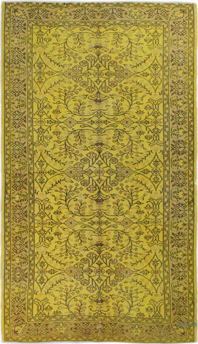 Over-dyed Vintage Hand-Knotted Turkish Rug - 4' 9" x 8' 4" (57" x 100")