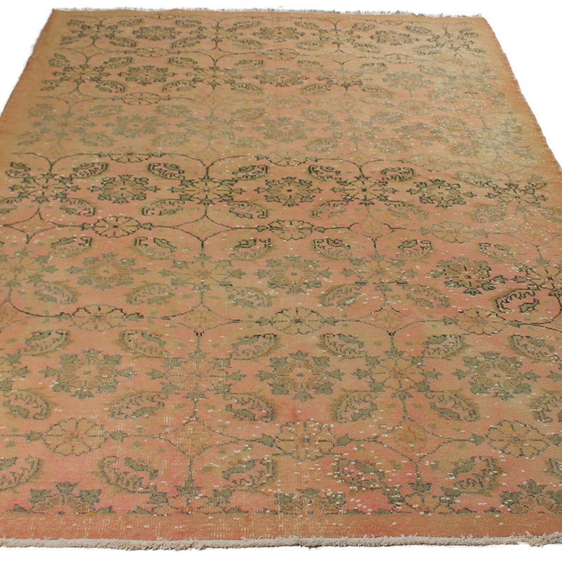 Over-dyed Vintage Hand-Knotted Turkish Rug - 5' 8" x 8' 9" (68" x 105") - K0085612