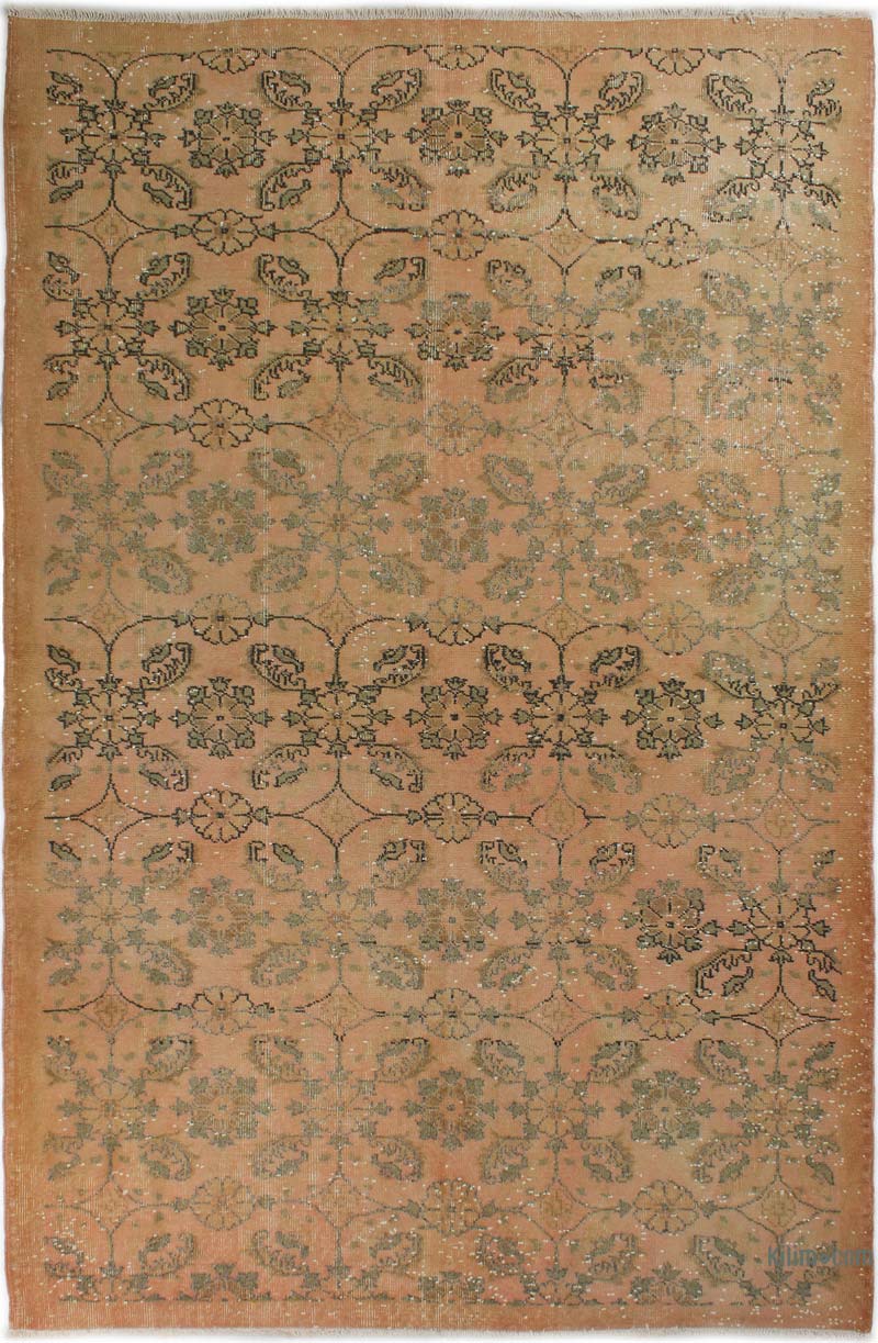 Over-dyed Vintage Hand-Knotted Turkish Rug - 5' 8" x 8' 9" (68" x 105") - K0085612