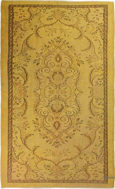 Over-dyed Vintage Hand-Knotted Turkish Rug - 5' 5" x 9'  (65" x 108")