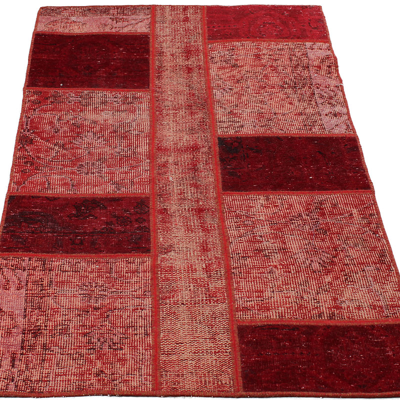 Patchwork Hand-Knotted Turkish Rug - 2' 7" x 4' 11" (31" x 59") - K0085614