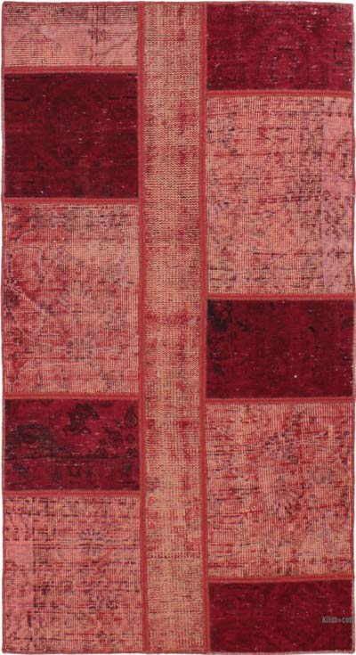 Patchwork Hand-Knotted Turkish Rug - 2' 7" x 4' 11" (31" x 59")