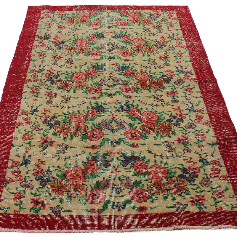 Vintage Turkish Hand-Knotted Rug - 3' 7" x 6' 5" (43" x 77") - K0085616