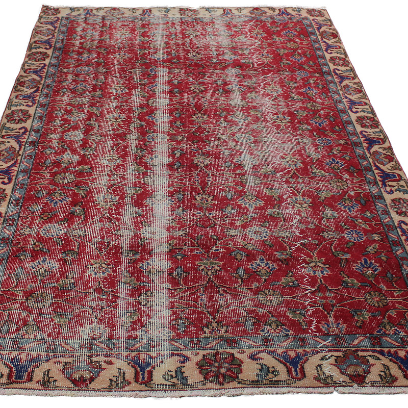 Vintage Turkish Hand-Knotted Rug - 4' 10" x 8'  (58" x 96") - K0085618