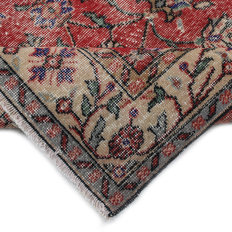 Alfombra Vintage Turca Anudada a Mano - 112 cm x 200 cm - K0085626
