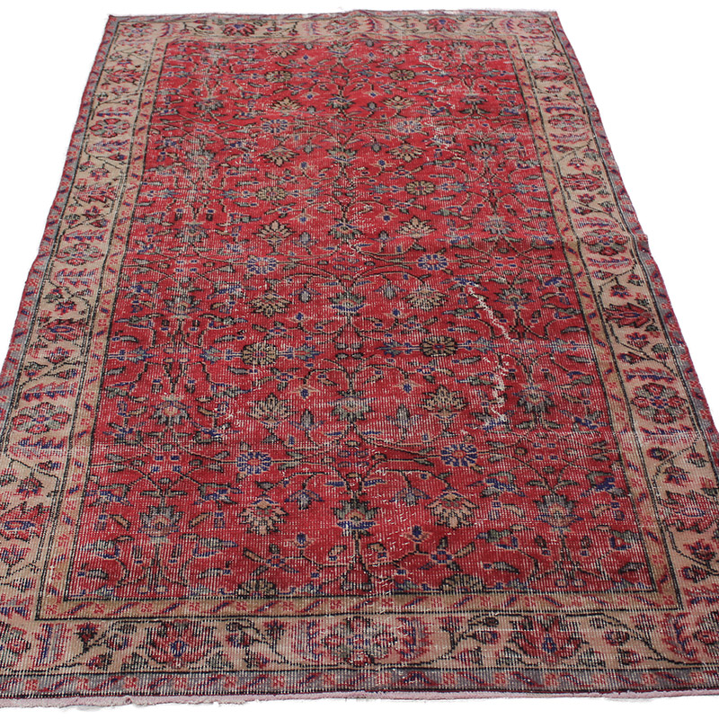 El Dokuma Vintage Halı - 117 cm x 207 cm - K0085628