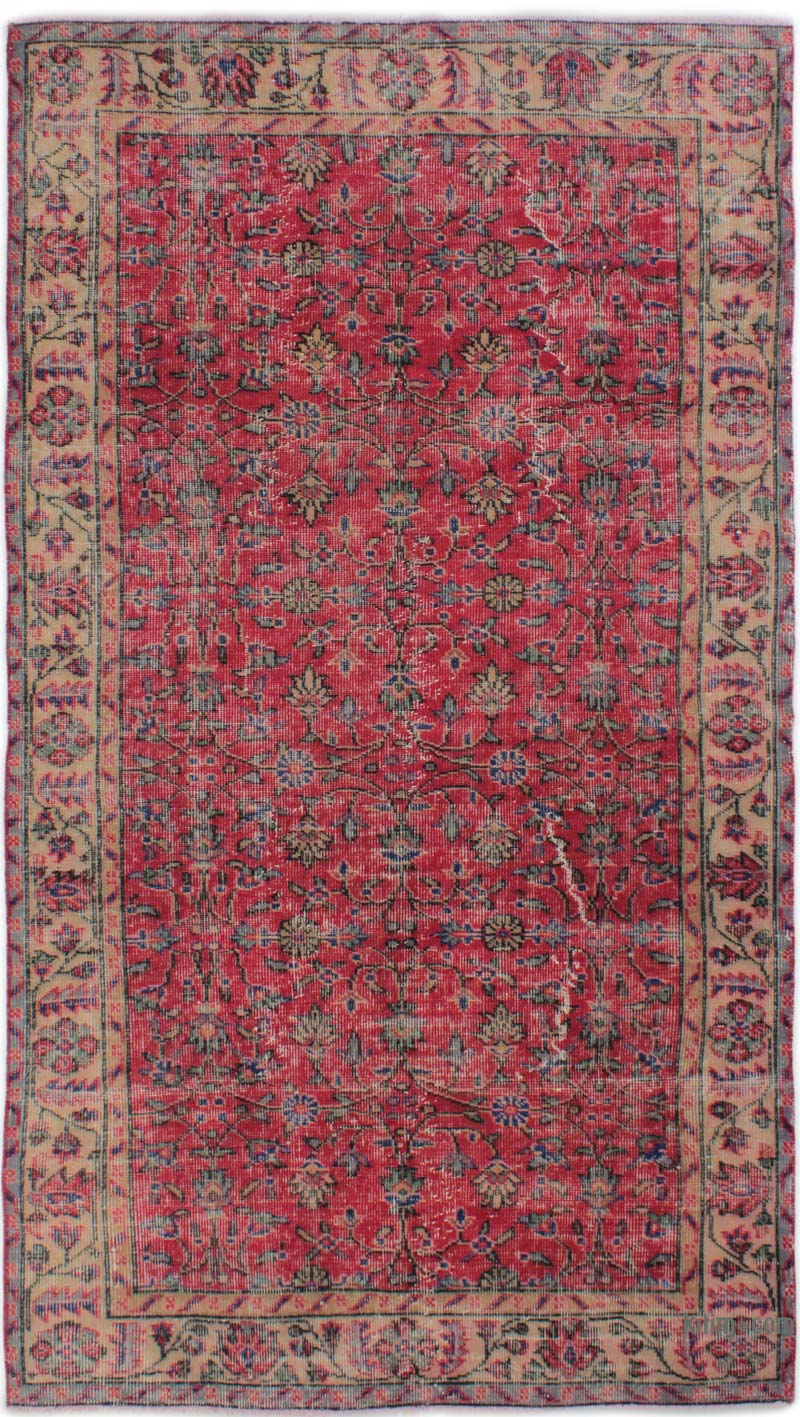 El Dokuma Vintage Halı - 117 cm x 207 cm - K0085628