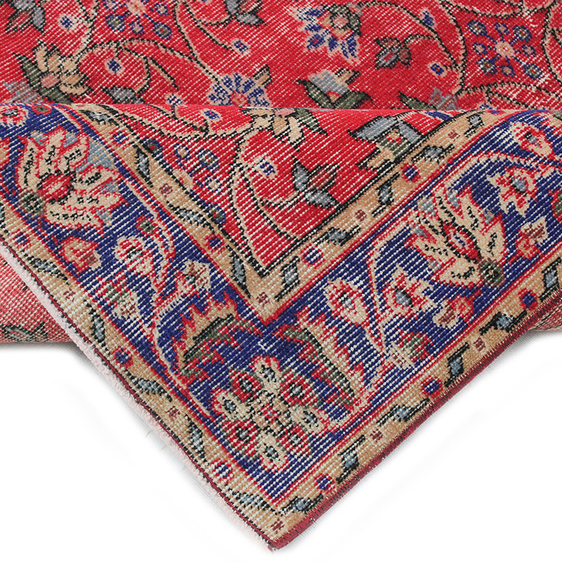 Alfombra Vintage Turca Anudada a Mano - 111 cm x 204 cm - K0085644