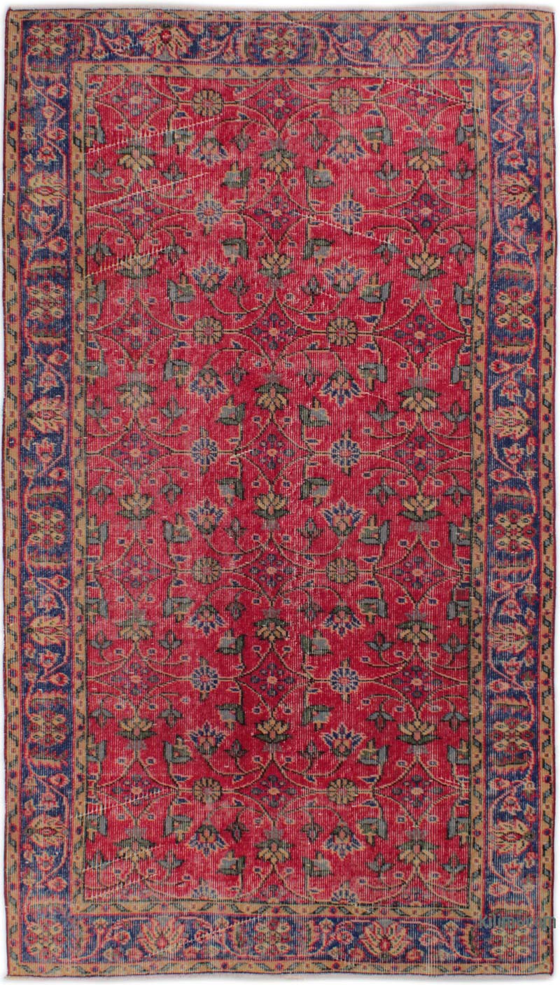 Alfombra Vintage Turca Anudada a Mano - 111 cm x 204 cm - K0085644
