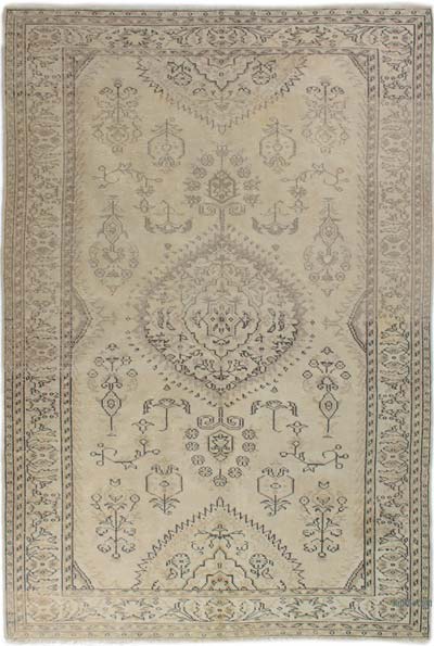 Vintage Turkish Hand-Knotted Rug - 6' 4" x 9' 5" (76" x 113")
