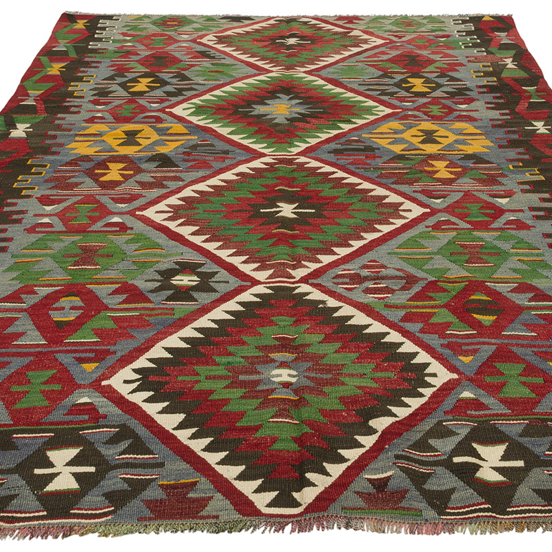Vintage Esme Kilim Rug - 5' 5" x 7' 9" (65" x 93") - K0085698