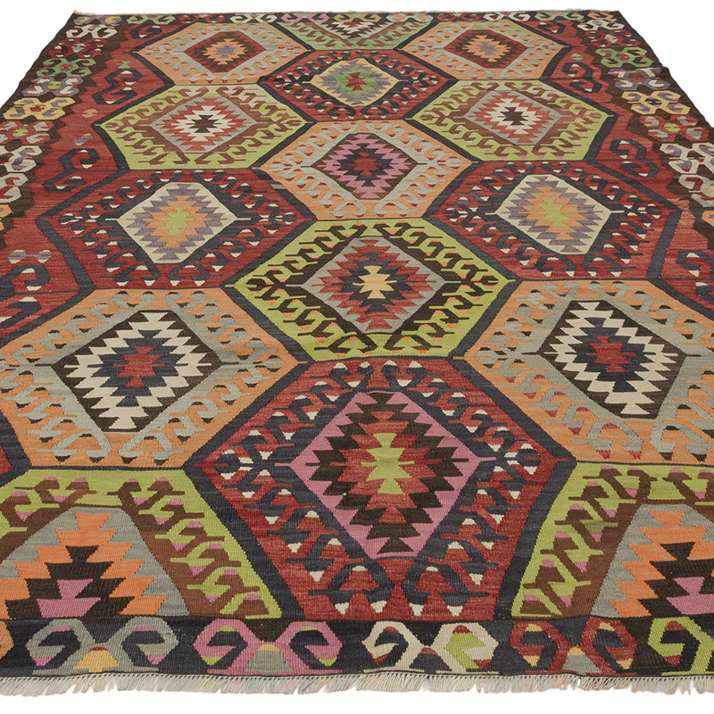 Vintage Manisa Kilim Rug - 6' 2" x 9' 7" (74" x 115") - K0085707