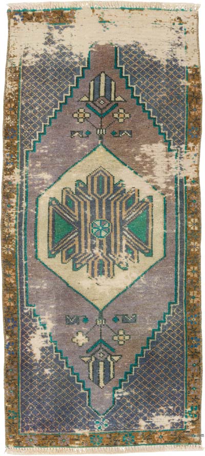 Vintage Turkish Hand-Knotted Rug - 1' 7" x 3' 5" (19" x 41")