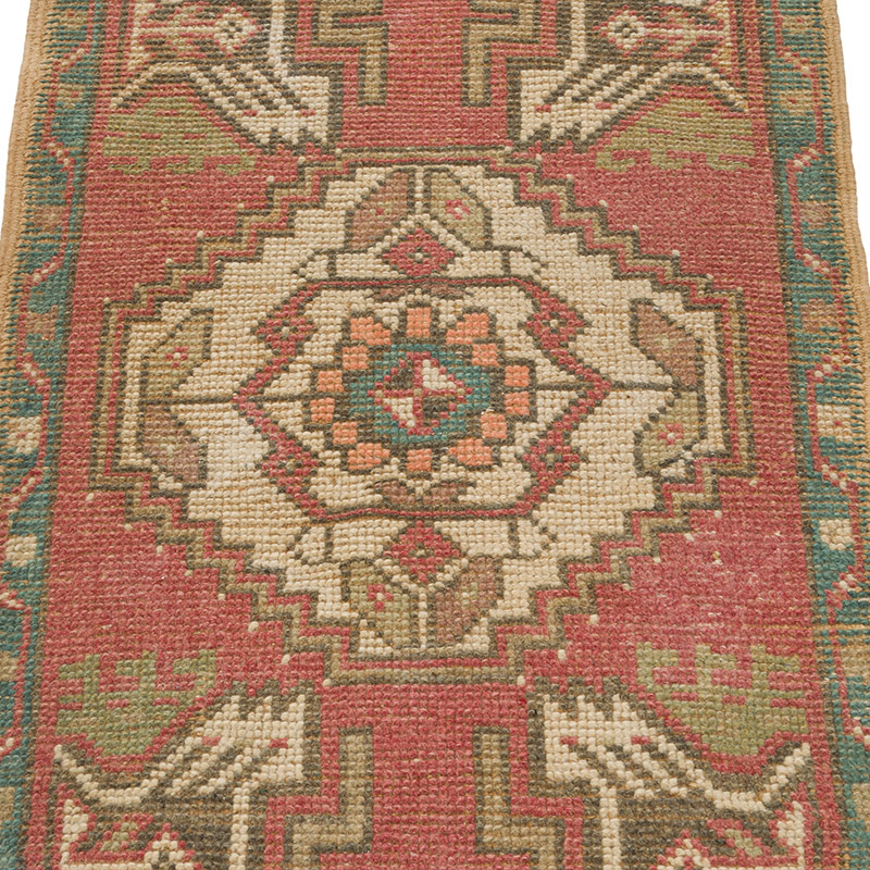 El Dokuma Vintage Halı - 50 cm x 96 cm - K0085730