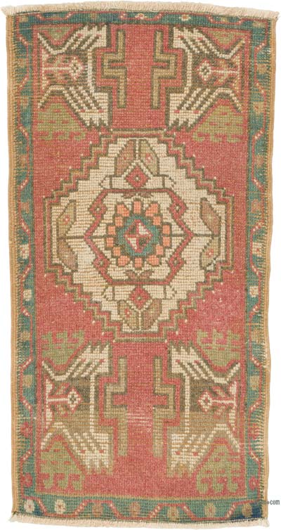 Alfombra Vintage Turca Anudada a Mano - 50 cm x 96 cm