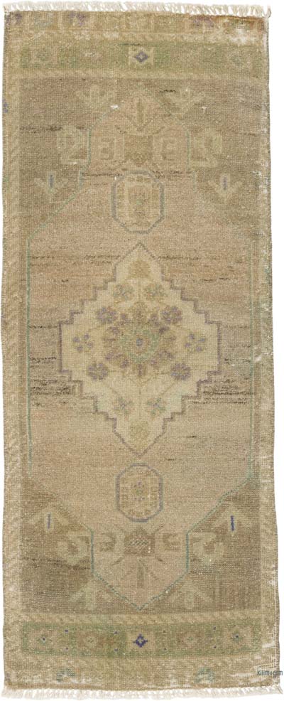 El Dokuma Vintage Halı - 40 cm x 98 cm