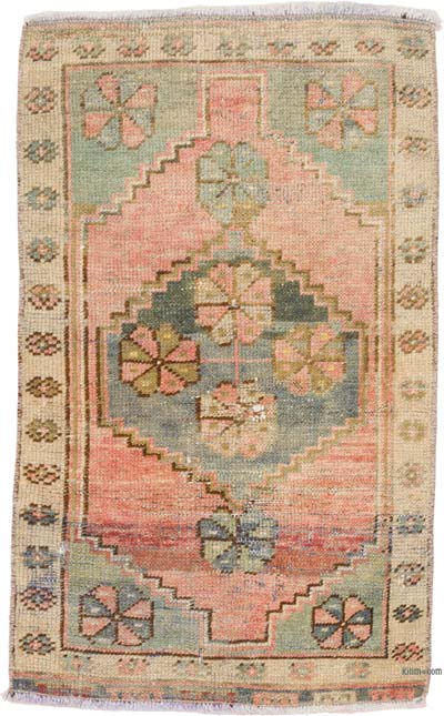 Vintage Turkish Hand-Knotted Rug - 1' 7" x 2' 7" (19" x 31")