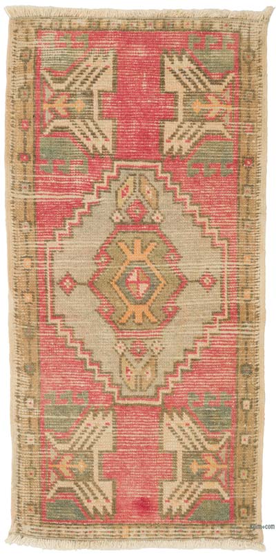 Alfombra Vintage Turca Anudada a Mano - 47 cm x 95 cm