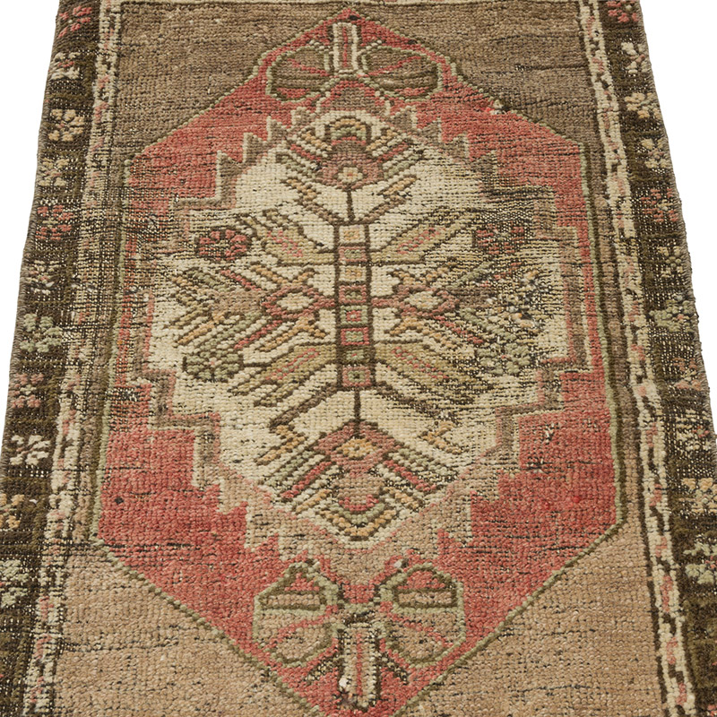 El Dokuma Vintage Halı - 47 cm x 92 cm - K0085735