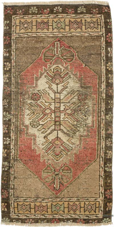 Alfombra Vintage Turca Anudada a Mano - 47 cm x 92 cm