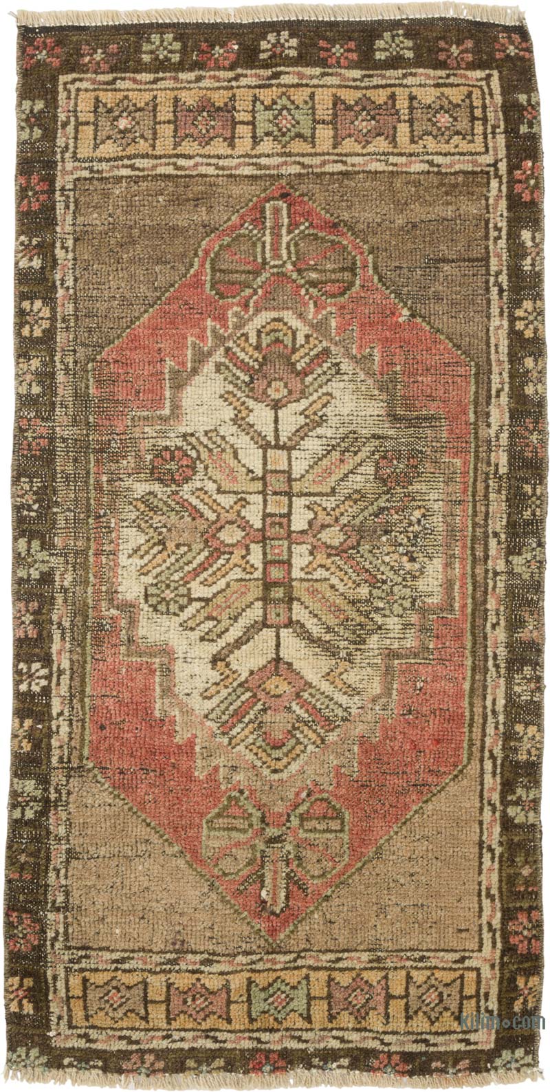 El Dokuma Vintage Halı - 47 cm x 92 cm - K0085735