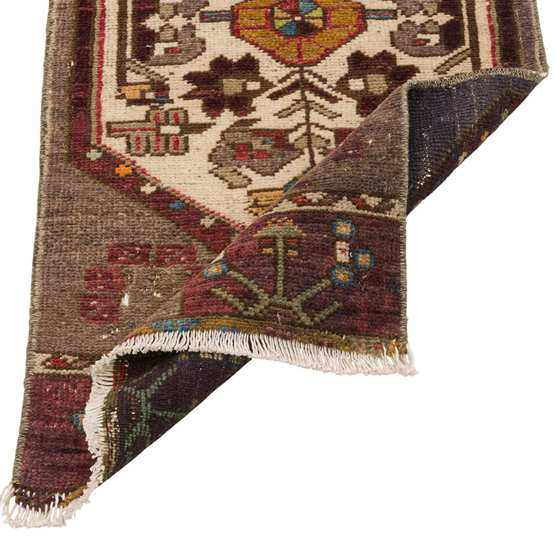 Vintage Turkish Hand-Knotted Rug - 1' 4" x 3'  (16" x 36") - K0085736