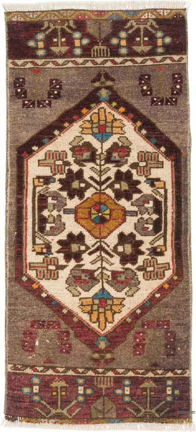 El Dokuma Vintage Halı - 41 cm x 91 cm