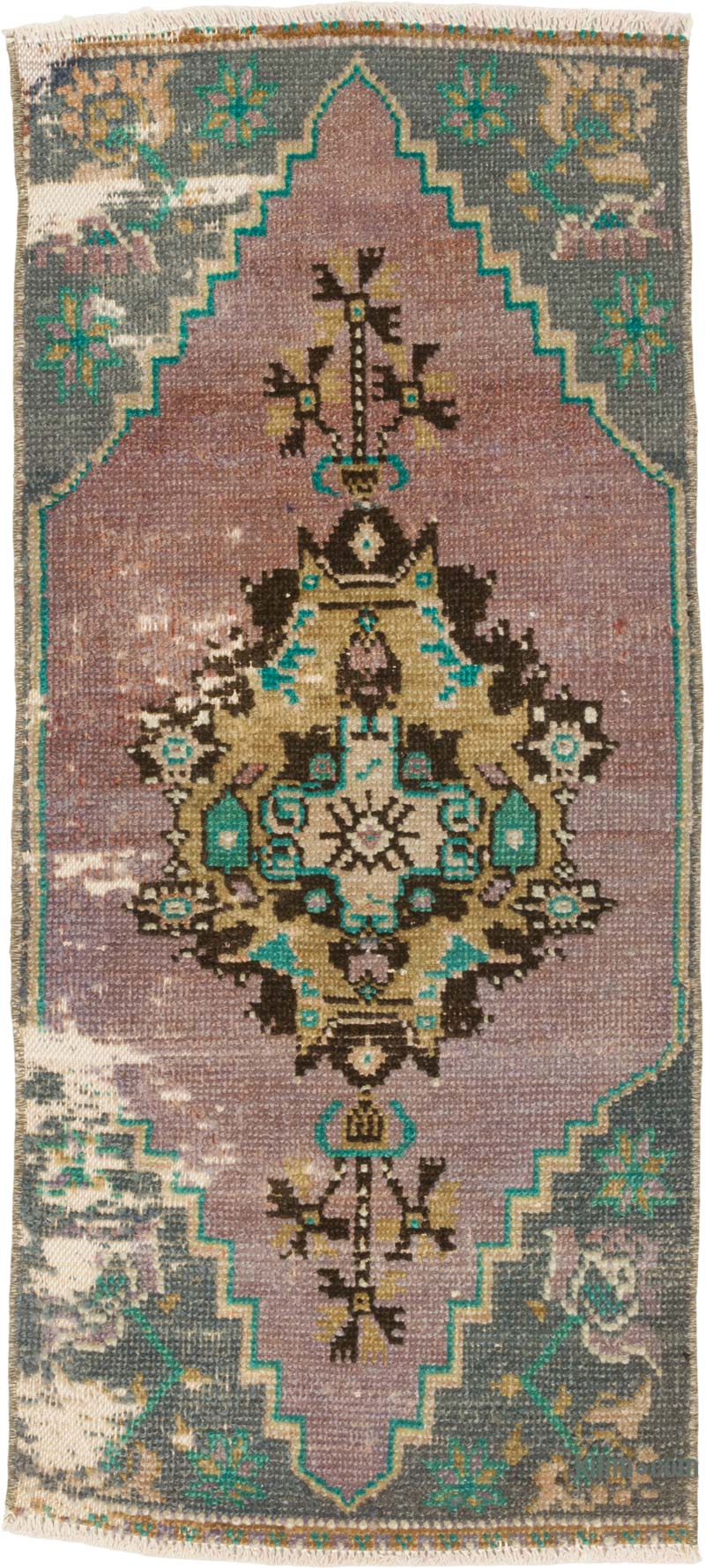 El Dokuma Vintage Halı - 39 cm x 85 cm - K0085737