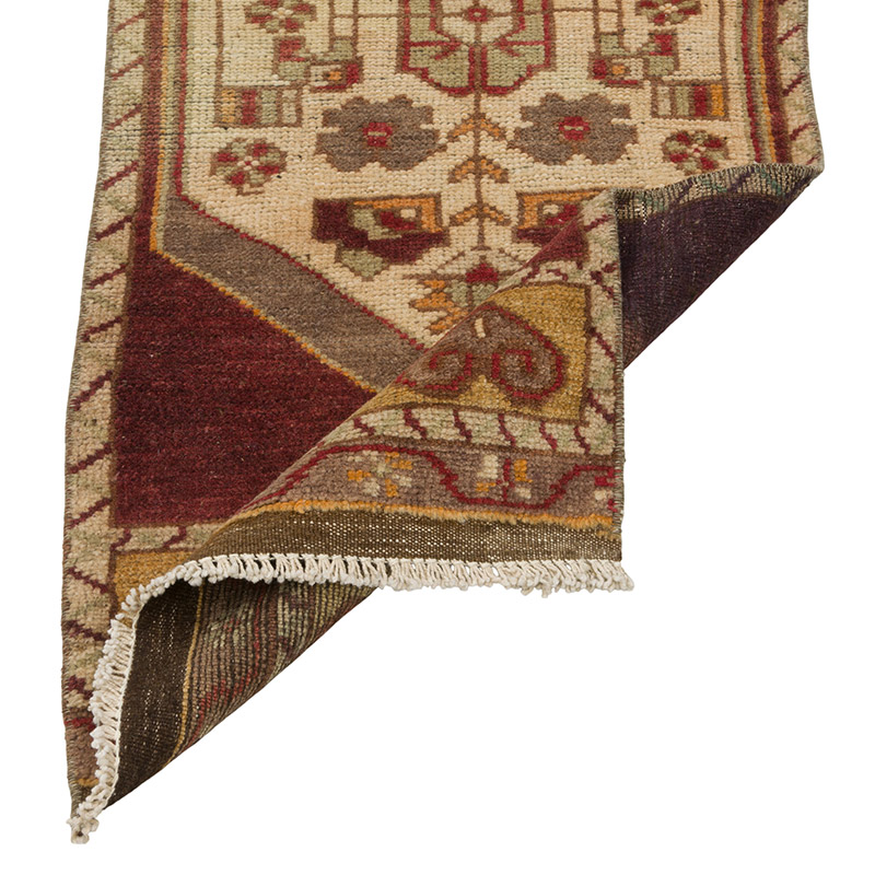 Alfombra Vintage Turca Anudada a Mano - 41 cm x 97 cm - K0085740