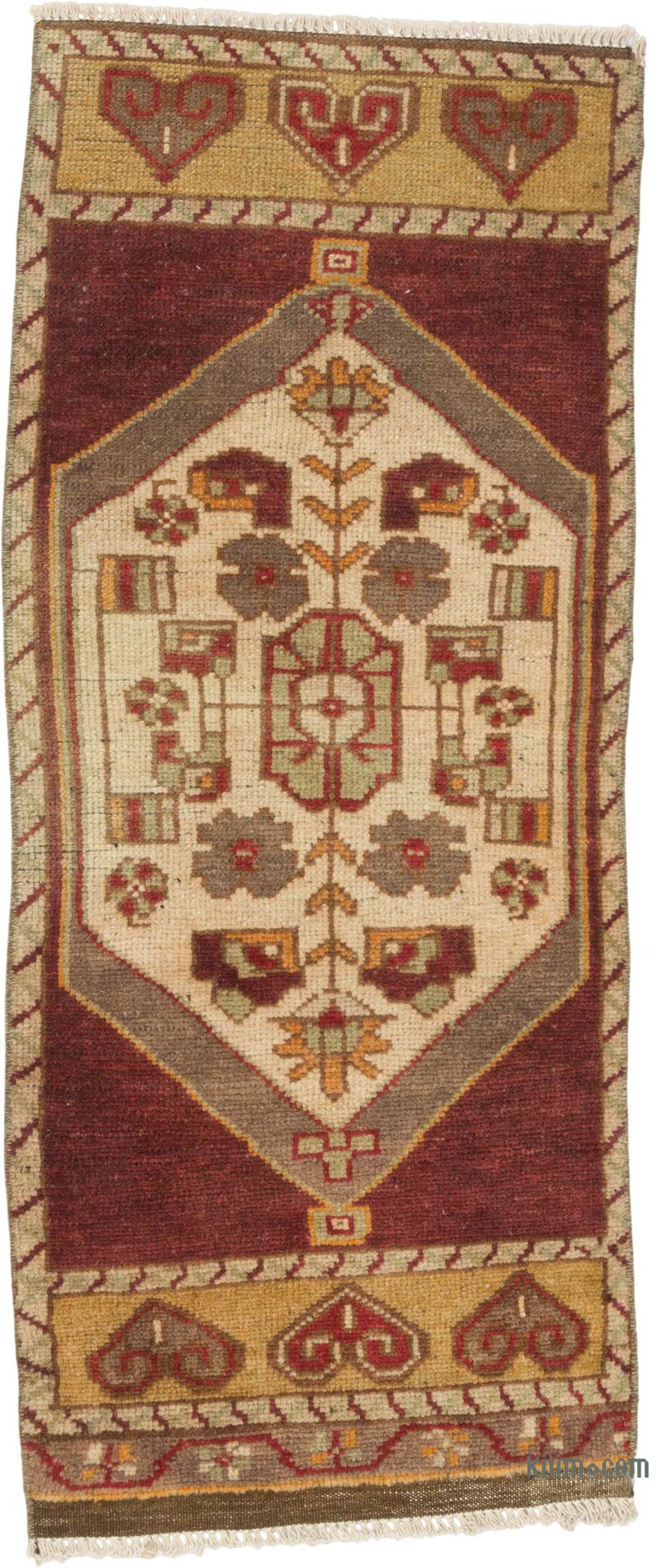 Alfombra Vintage Turca Anudada a Mano - 41 cm x 97 cm - K0085740