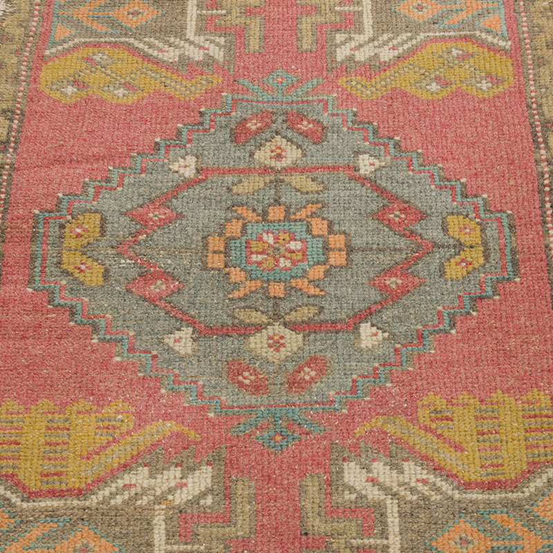 El Dokuma Vintage Halı - 54 cm x 96 cm - K0085741