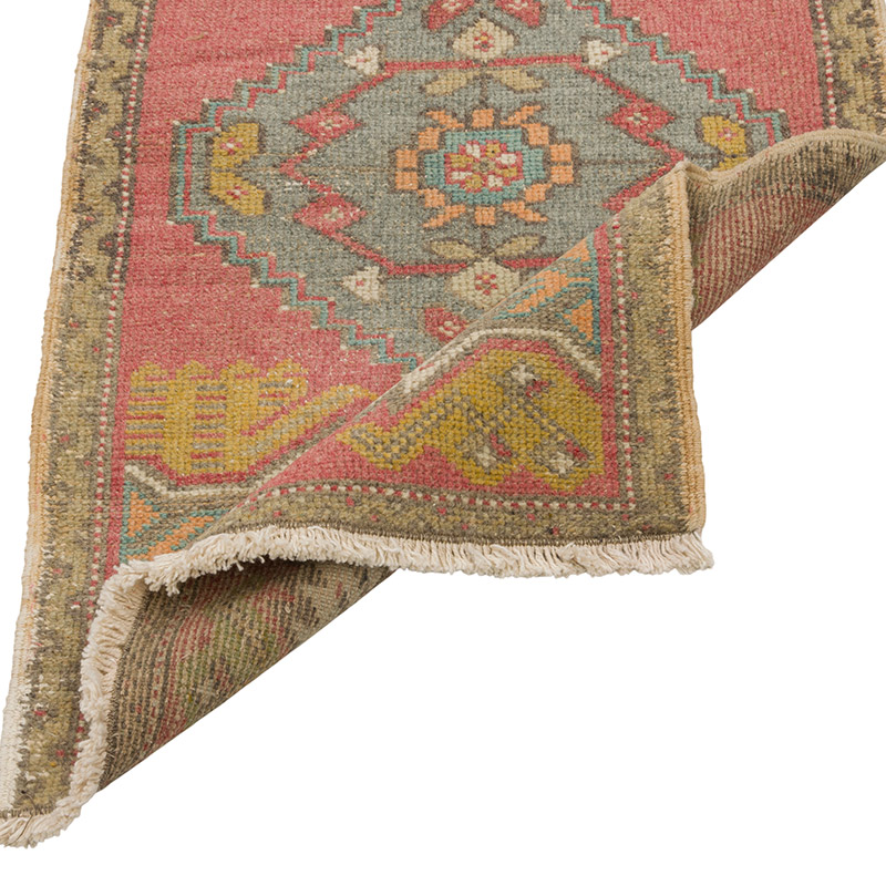 El Dokuma Vintage Halı - 54 cm x 96 cm - K0085741