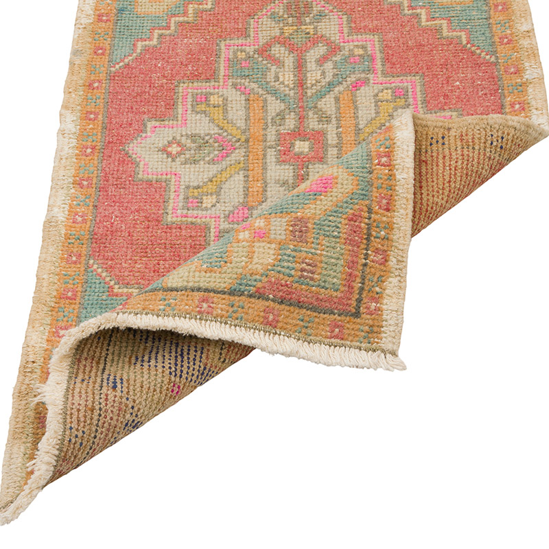 El Dokuma Vintage Halı - 51 cm x 94 cm - K0085742