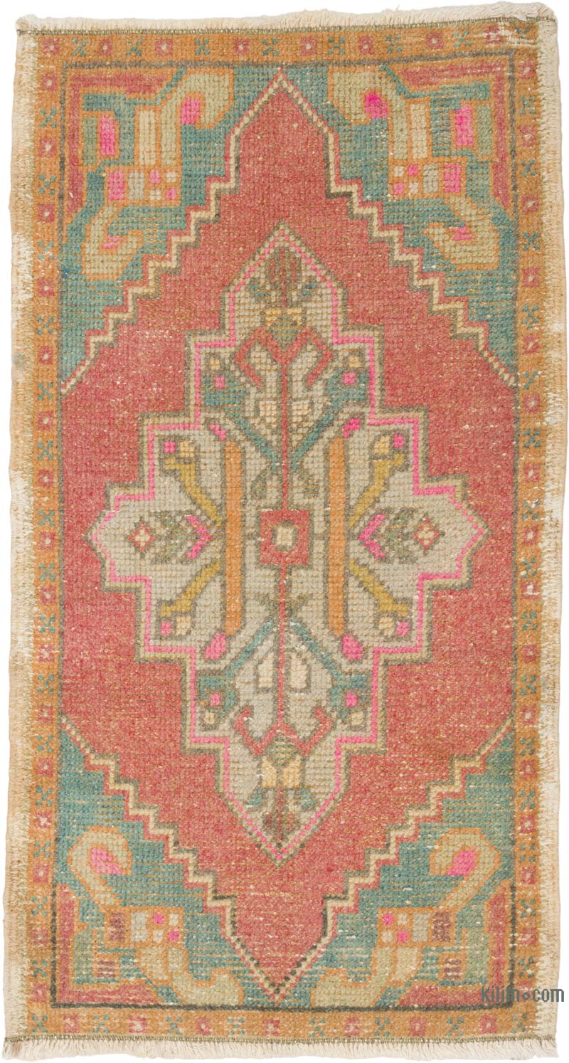 El Dokuma Vintage Halı - 51 cm x 94 cm - K0085742