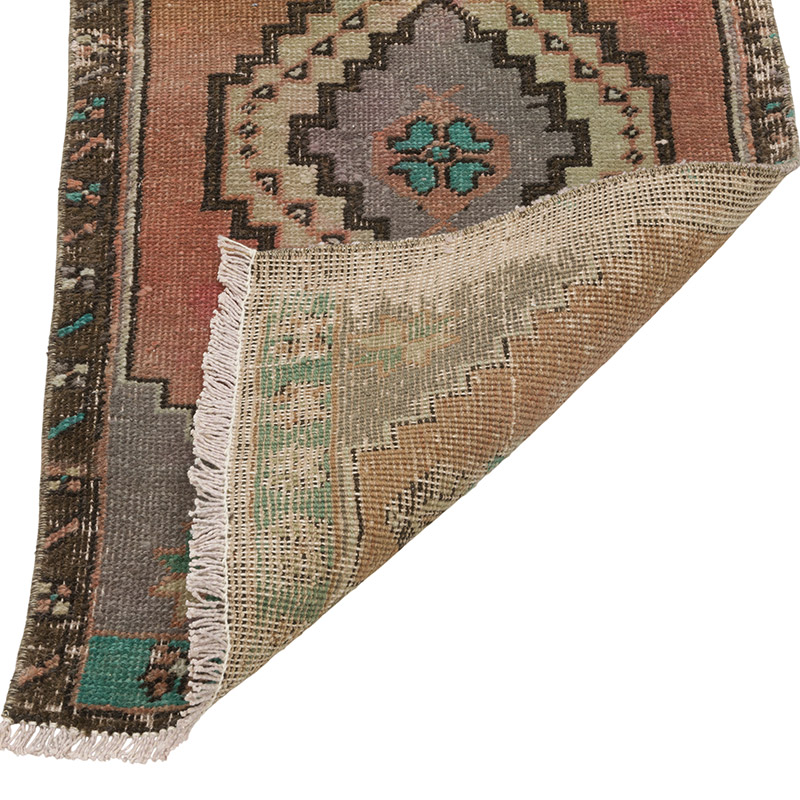 El Dokuma Vintage Halı - 46 cm x 89 cm - K0085747