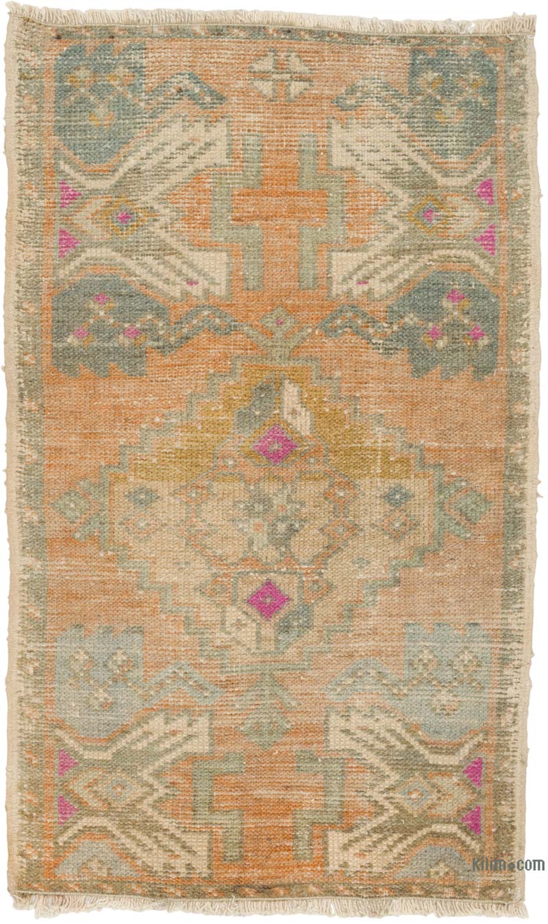 El Dokuma Vintage Halı - 50 cm x 82 cm - K0085748