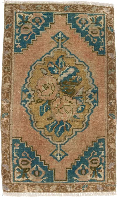 El Dokuma Vintage Halı - 53 cm x 86 cm
