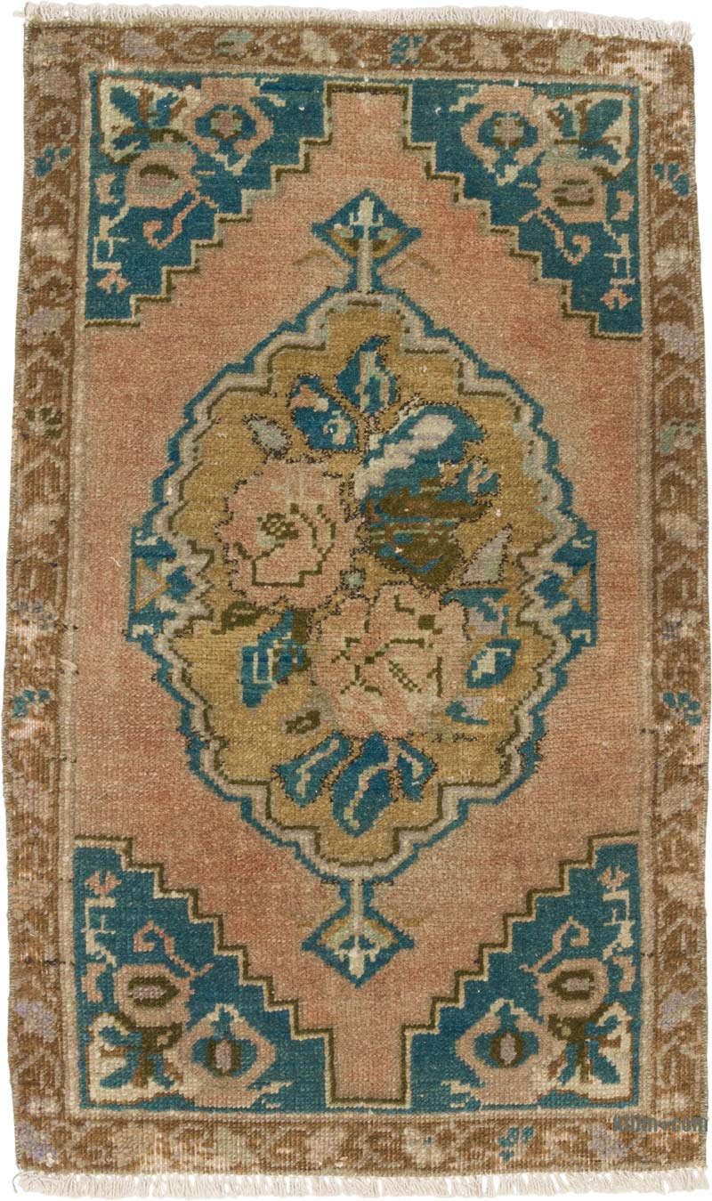 El Dokuma Vintage Halı - 53 cm x 86 cm - K0085752