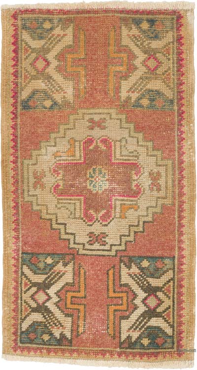 El Dokuma Vintage Halı - 53 cm x 97 cm