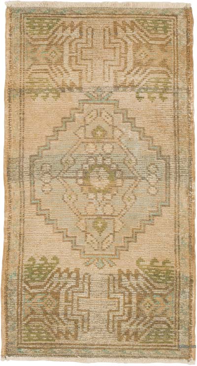 El Dokuma Vintage Halı - 48 cm x 87 cm