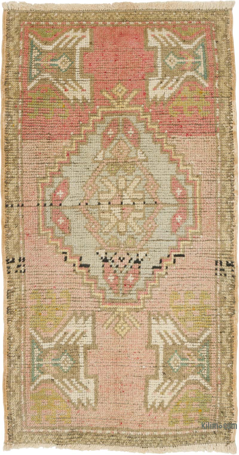 El Dokuma Vintage Halı - 54 cm x 100 cm - K0085757