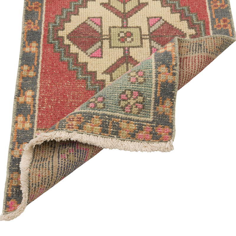 El Dokuma Vintage Halı - 52 cm x 95 cm - K0085759