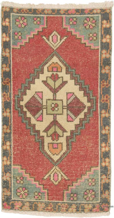 Vintage Turkish Hand-Knotted Rug - 1' 8" x 3' 1" (20" x 37")