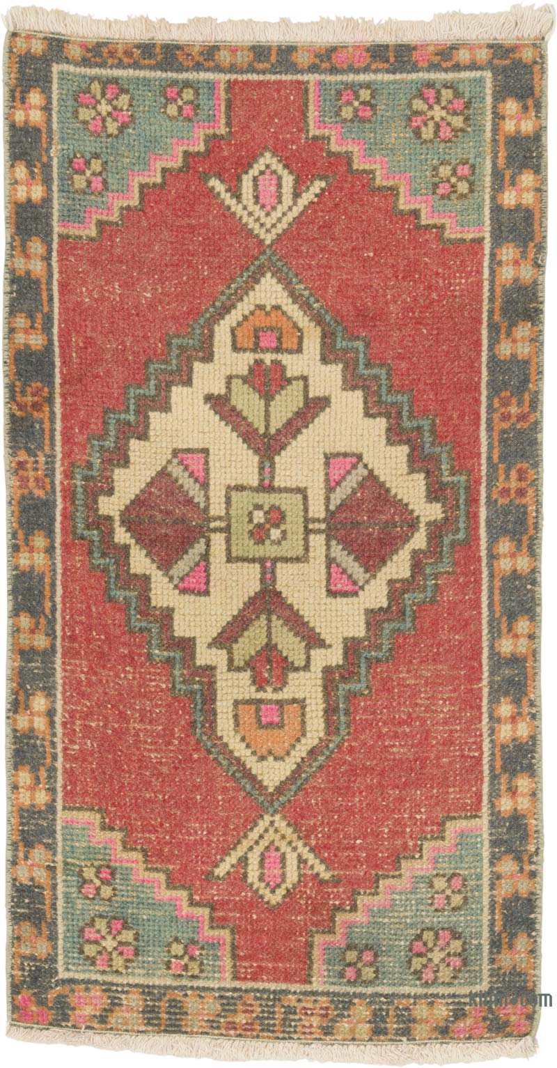 El Dokuma Vintage Halı - 52 cm x 95 cm - K0085759