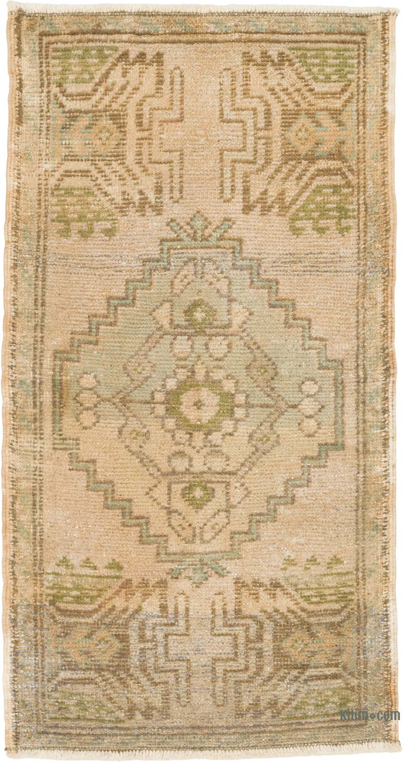 El Dokuma Vintage Halı - 49 cm x 92 cm - K0085762