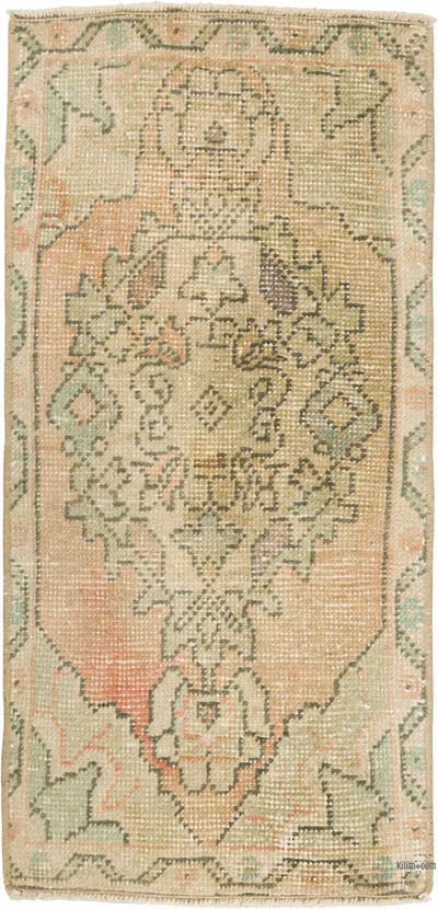 Alfombra Vintage Turca Anudada a Mano - 42 cm x 88 cm