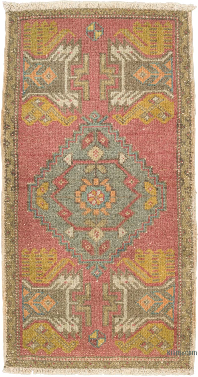 El Dokuma Vintage Halı - 53 cm x 99 cm - K0085765