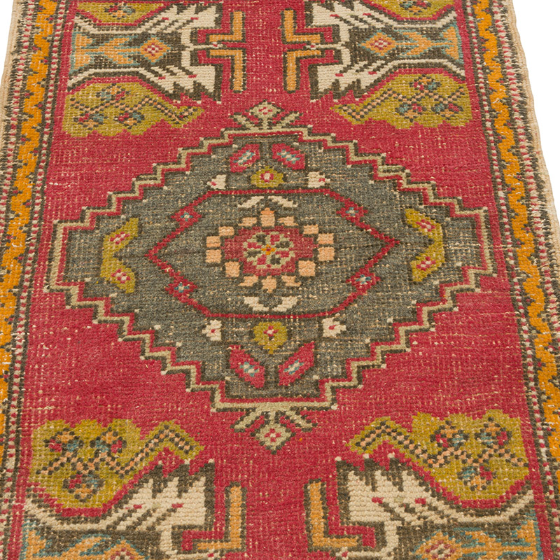 El Dokuma Vintage Halı - 52 cm x 91 cm - K0085768